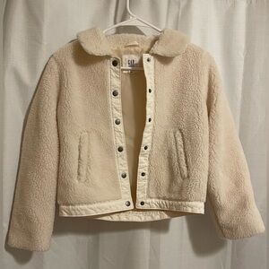 GAP Kids Sherpa Collared Button Up Coat